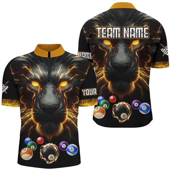 Personalized Lion Billiard Shirts For Men Custom 3D Printed Billiard Balls Team Jerseys Uniform TDM2178