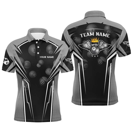 Personalized 8 Ball Pool Men's Billiard Polo Shirts Best Custom Name Pool Team Jersey For Player TDM0328