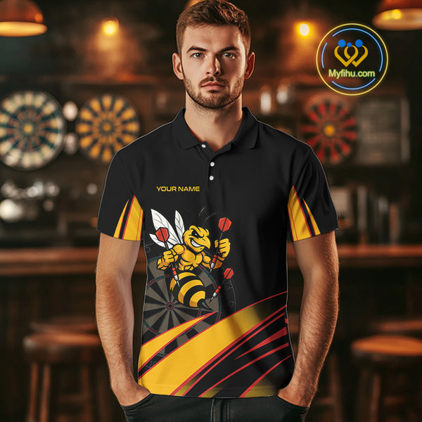 Funny Bee Custom Dart Shirts With Pocket Option For Men, Darts Team Jersey TDM3879