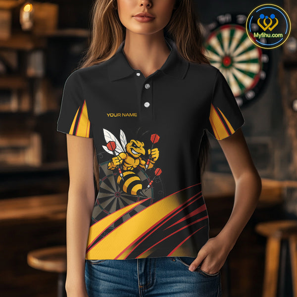 Funny Bee Custom Dart Shirts With Pocket Option For Women, Darts Team Jersey TDM3879