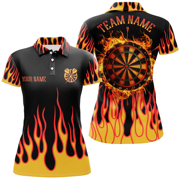 Personalized Orange Darts Board Fire Flame Custom 3D Darts Shirts For Women Darts Team Jerseys TDM1786