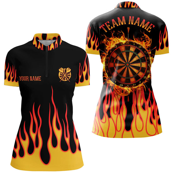 Personalized Orange Darts Board Fire Flame Custom 3D Darts Shirts For Women Darts Team Jerseys TDM1786