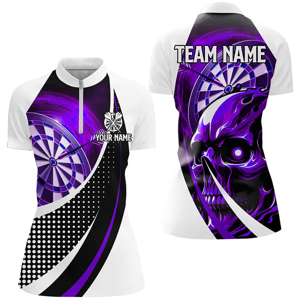 Personalized Purple Dartboard 3D Printed Skull Darts Shirts For Women Custom Cool Darts Team Jerseys TDM1989