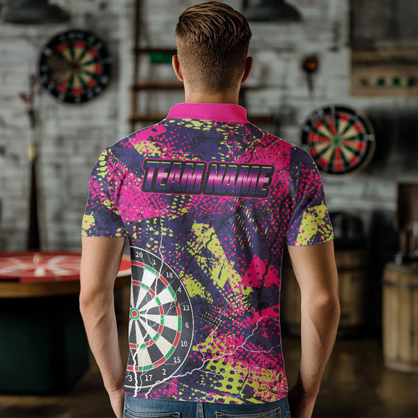 Personalized Grunge Colorful Lightning Darts Shirts For Men Custom Dart Jerseys Funny Darts Outfit TDM3543