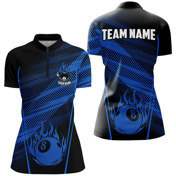 Personalized Blue Jerseys 8 Ball Billiard Shirts For Women Custom Billiard 8 Ball Pool Team Shirts TDM2000