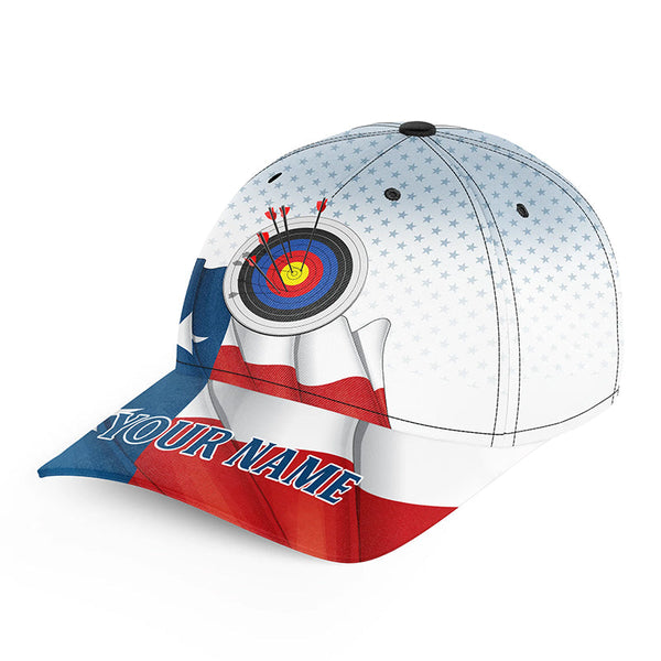 Personalized Texas Flag Archery Hats Custom Name Texas Flag Baseball Caps Hats For Patriotic Archer TDM0719