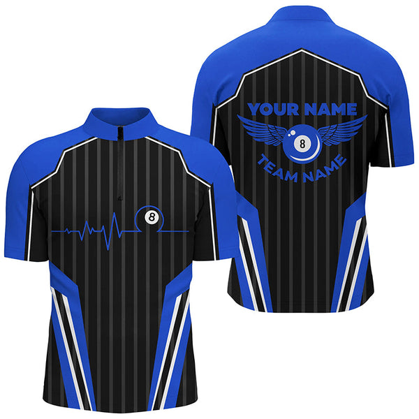 Multicolor Billiard Jersey For Men Custom Billiard 1/4 Zip Shirts, Billiard Tournament Team Shirts TDM2498