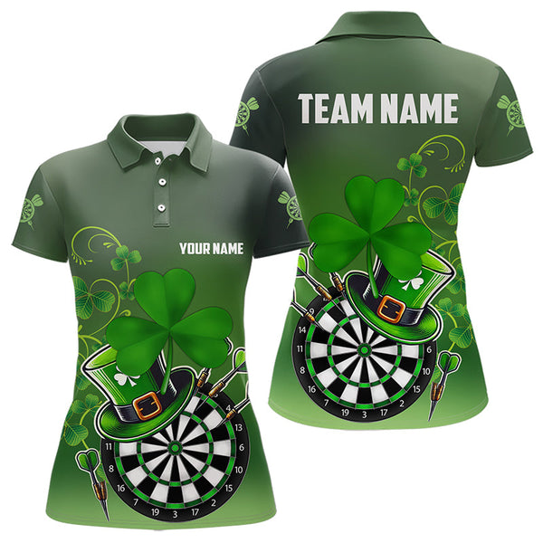 Green Luckiest Shamrock 3D Dartboard Women Dart Shirts Custom St Patrick Day Dart Shirts Team Jerseys TDM3570