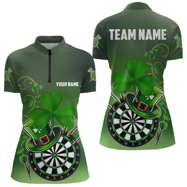 Green Luckiest Shamrock 3D Dartboard Women Dart Shirts Custom St Patrick Day Dart Shirts Team Jerseys TDM3570