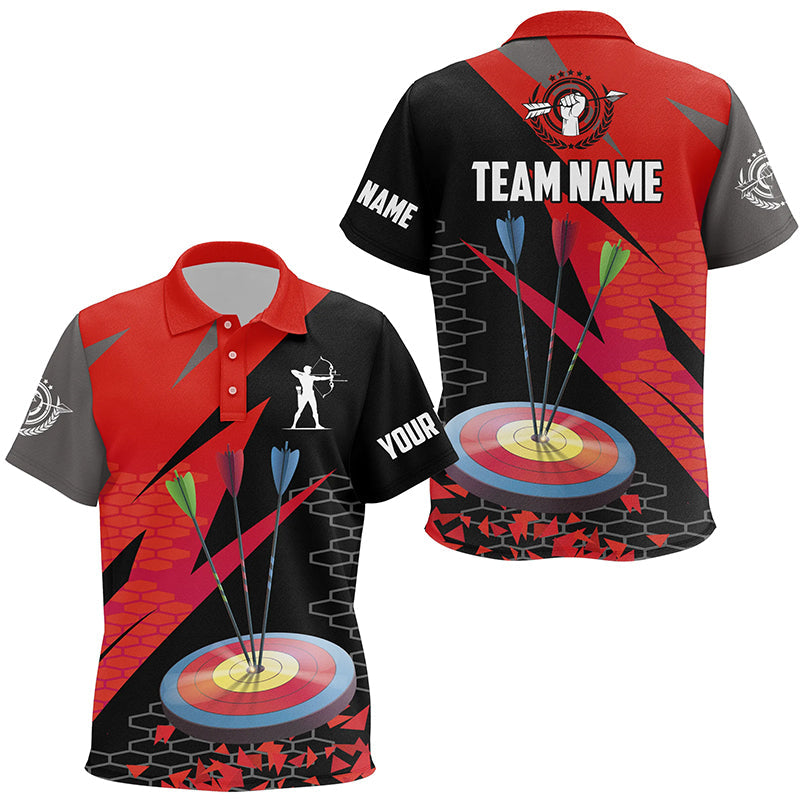 Personalized Archery Arrows 3d Polo Shirts For Kid Custom Hunting Bow Archery Jerseys Shirts |Red TDM1235