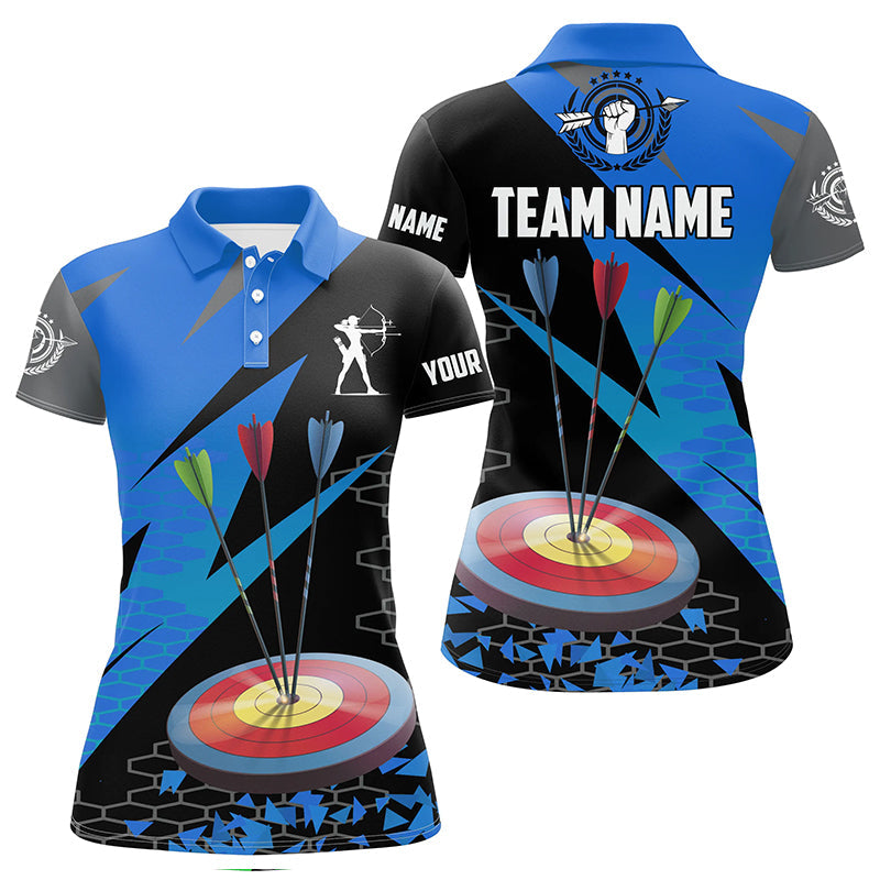 Personalized Archery Arrows 3d Polo Shirts For Women Custom Hunting Bow Archery Jerseys Shirts |Blue TDM1236