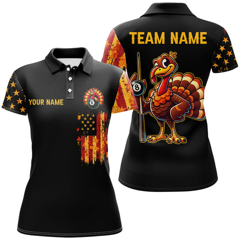 Funny Turkey Autumn US Flag Women Darts Shirts Custom Patriotic Thanksgiving Shirts For Darts Lover TDM2754