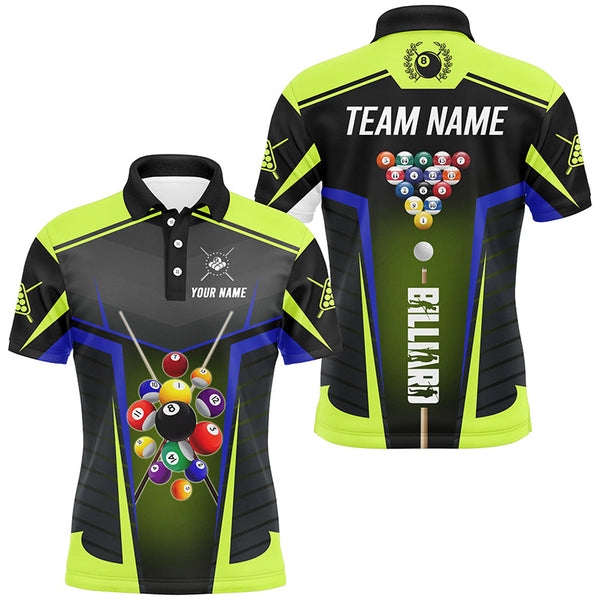 Personalized Green Neon Jerseys Billiard Balls Shirts For Men Custom 3D Pool League Shirts TDM1832