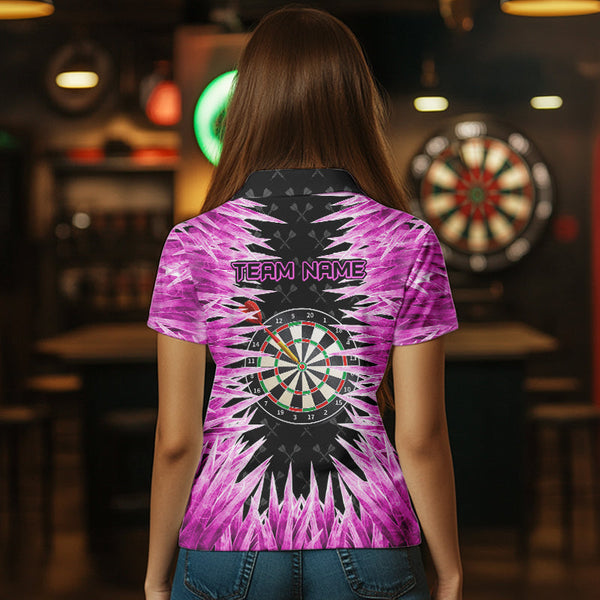 Personalized Darts Board Pink Icy 3D Printed Women Dart Shirts Custom Cool Dart Jerseys For Team TDM3583