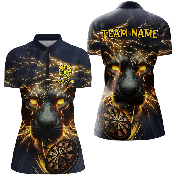 Darts Storm Panther 3D Printed Darts Shirts For Women Custom Darts League Team Jerseys |Yellow TDM2535