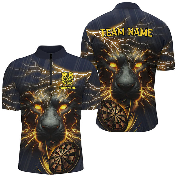 Darts Storm Panther 3D Printed Darts Shirts For Men Custom Darts League Team Jerseys |Yellow TDM2535