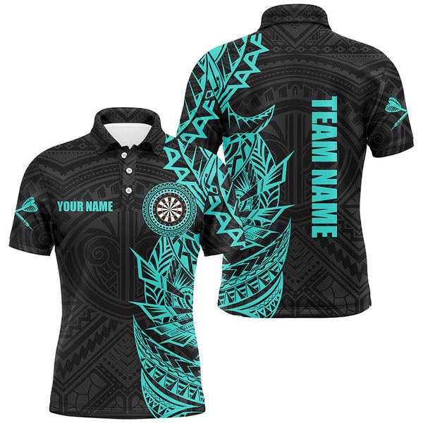 Personalized Turquoise Tribal Darts Polo & Quarter Zip Custom Dart Shirts For Men Dart Jerseys TDM2783