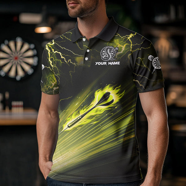 Thunder Lightning Custom Cobra Snake Yellow Men Dart Shirts Best Dart Jerseys Dart Team Shirts TDM3605