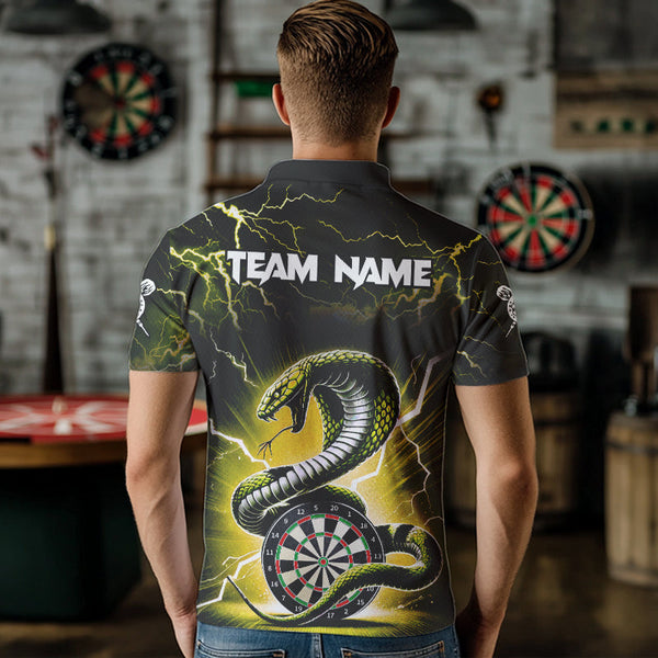 Thunder Lightning Custom Cobra Snake Yellow Men Dart Shirts Best Dart Jerseys Dart Team Shirts TDM3605