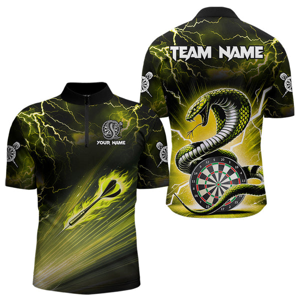 Thunder Lightning Custom Cobra Snake Yellow Men Dart Shirts Best Dart Jerseys Dart Team Shirts TDM3605