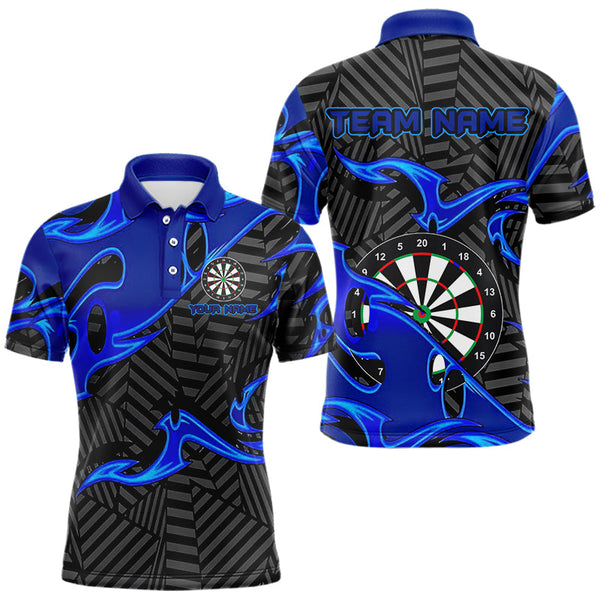 Personalized Black And Blue Darts Polo & Quarter Zip Custom Dart Shirts For Men Darts Team Jerseys TDM3460