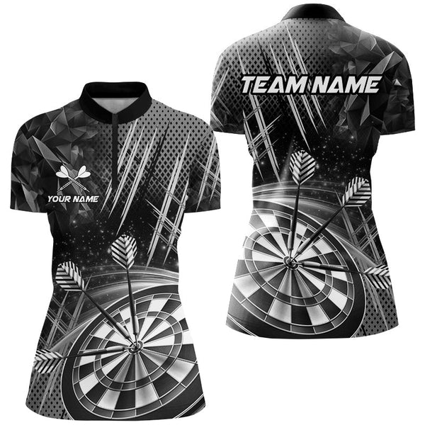 Personalized 3D Glitter Women Darts Shirts Custom Team Dart League Shirts Dart Jerseys |Grey TDM3285