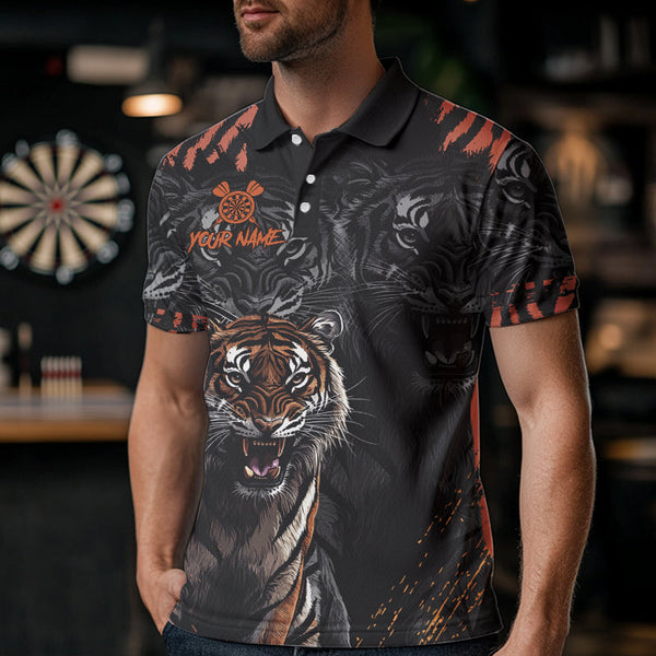 Personalized Tiger Darts Shirt With Pocket Option For Men, Darts Team Jersey TDM3621