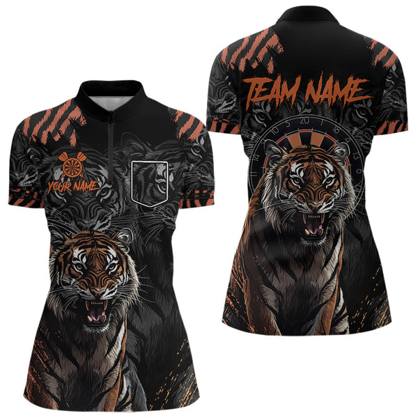 Personalized Tiger Darts Shirt With Pocket Option For Women, Darts Team Jersey TDM3621