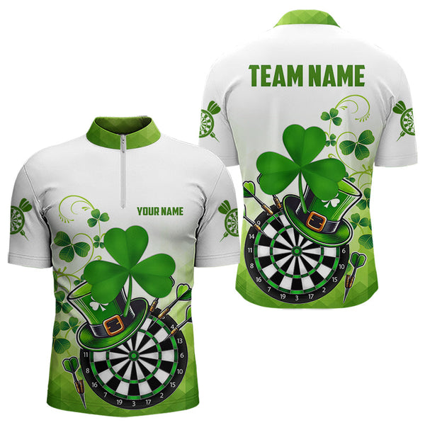 Green Luckiest Shamrock 3D Dartboard Men Dart Shirts Custom St Patrick Day Dart Shirts Team Jerseys TDM3625