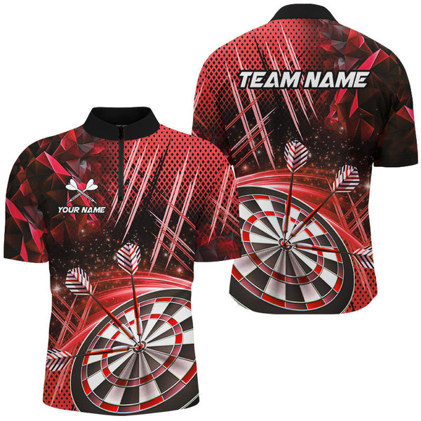 Personalized 3D Glitter Men Darts Shirts Custom Team Name Dart League Shirts Dart Jerseys |Red TDM2582