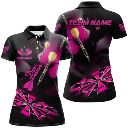 Pink Dart Board Hazy Smoke Custom 3D Dart Shirts For Women, Darts League Team Shirt Dart Jerseys TDM2843