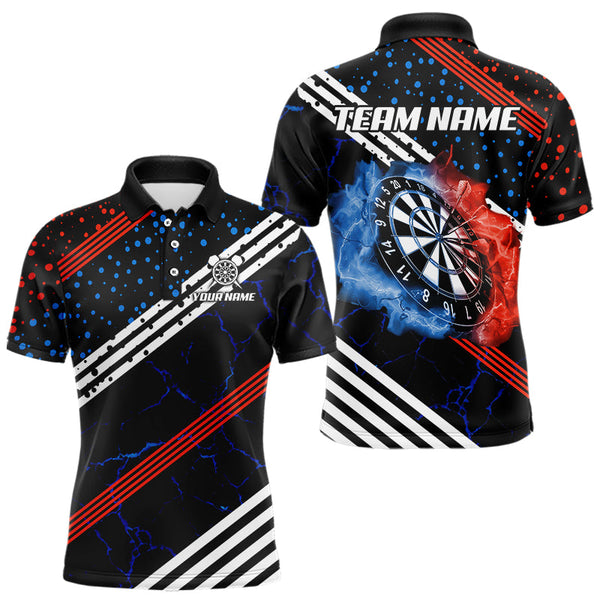 Personalized Blue And Red Darts Line And Dotted Design Dart Shirts For Men Lightning Dart Jerseys TDM3649