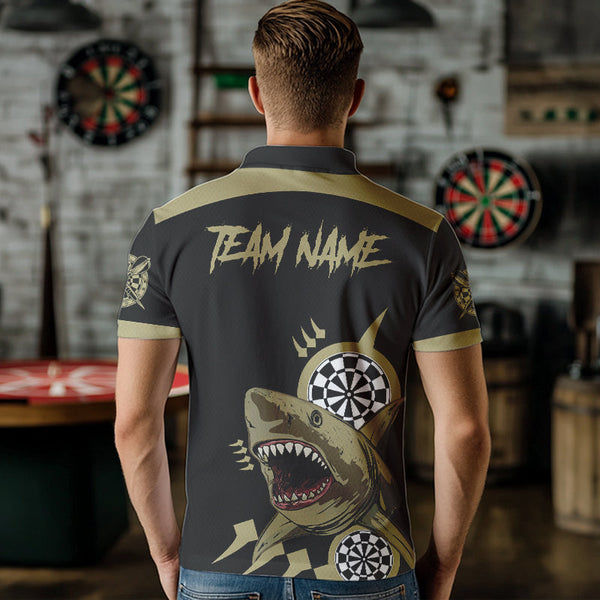 Funny Shark Darts Shirt With Pocket Option For Men Custom Dart Team Jersey TDM3655