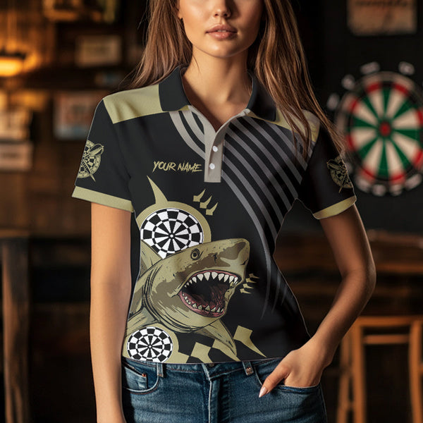 Funny Shark Darts Shirt With Pocket Option For Women Custom Dart Team Jersey TDM3655
