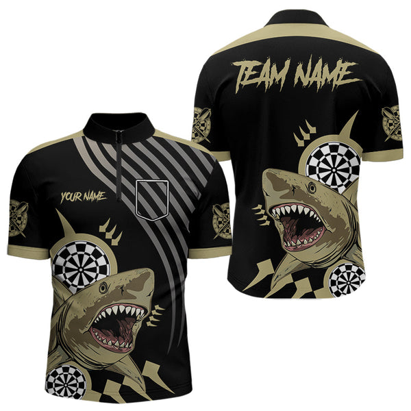 Funny Shark Darts Shirt With Pocket Option For Men Custom Dart Team Jersey TDM3655