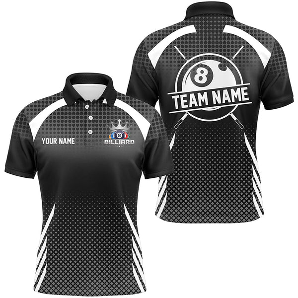 Personalized Billiard Tournament Pool Shirts For Men, Best 8 Ball Billiard Team Jerseys |Black TDM2130