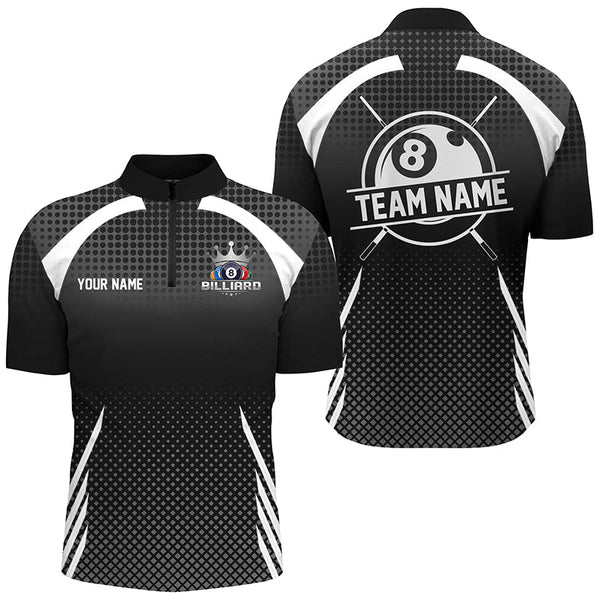 Personalized Billiard Tournament Pool Shirts For Men, Best 8 Ball Billiard Team Jerseys |Black TDM2130