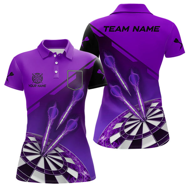 Purple Darts Jersey For Women Custom Darts Team Shirt With Pocket Option TDM3520