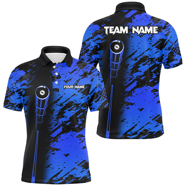 Personalized Billiard Tournament Jerseys Shirts For Men, Best 8 Ball Billiard Shirts For Team |Blue TDM1944