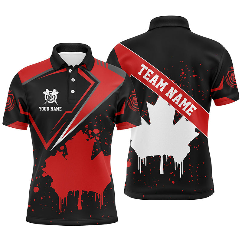 Personalized Canadian Leaf Vintage Style Men Dart Polo Shirts Custom Canada Dart Shirts  TDM1178