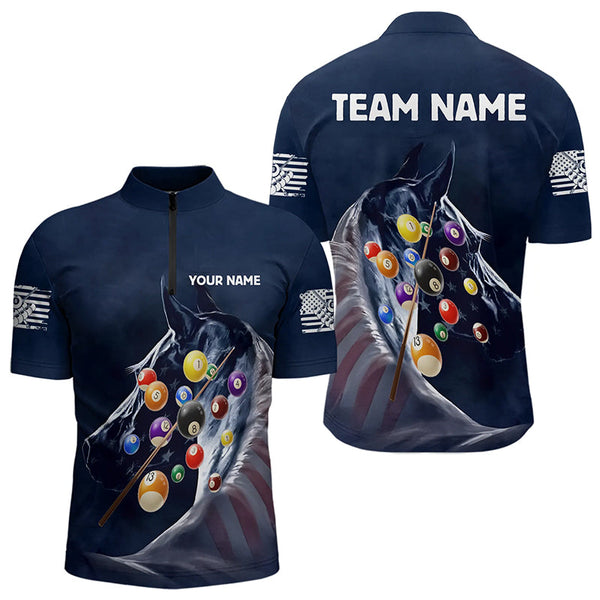 Personalized See Waves 3D Billiard Balls Pool Shirts For Men Custom Blue Navy Billiard Jerseys TDM3165