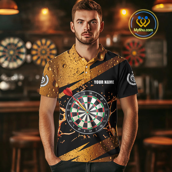 In Beer We Discuss Funny Dart Shirts For Men Custom Beer Dart Jersey Team Polo & Quarter Zip TDM3845