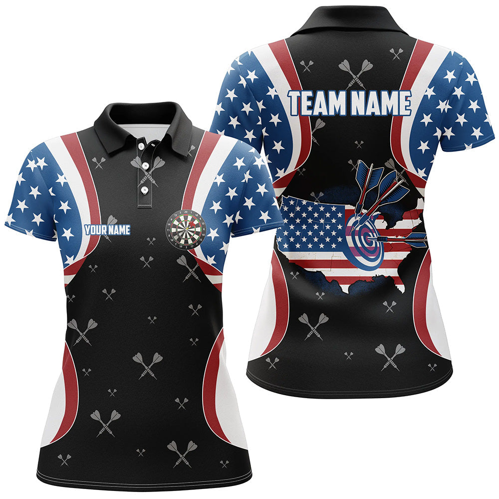American Flag Darts Shirts For Women Custom Patriotic Darts Team Jersey, 4Th Of July Darts Gift TDM1582