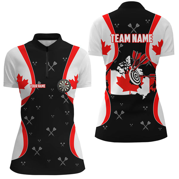 Personalized Canada Flag Darts Shirts For Women Custom Patriotic Darts Team Jersey, Canada Darts Gift TDM1583