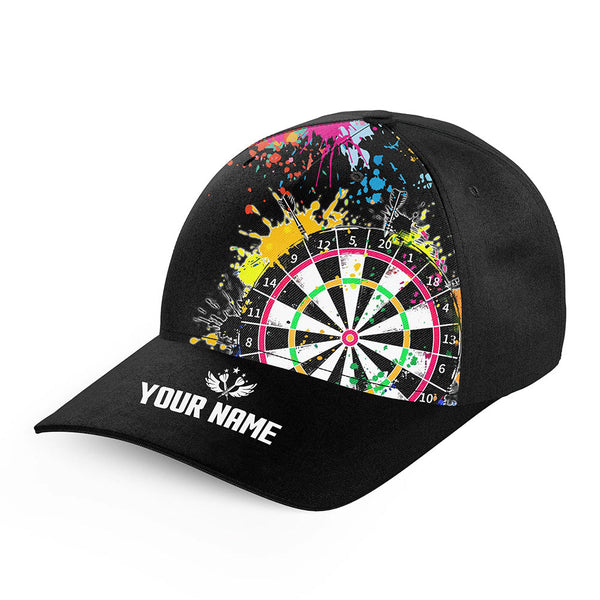 Funny Dartboards Colorful Paint Splash Black Darts Hat For Player Custom 3D Baseball Darts Caps Gifts TDM3526