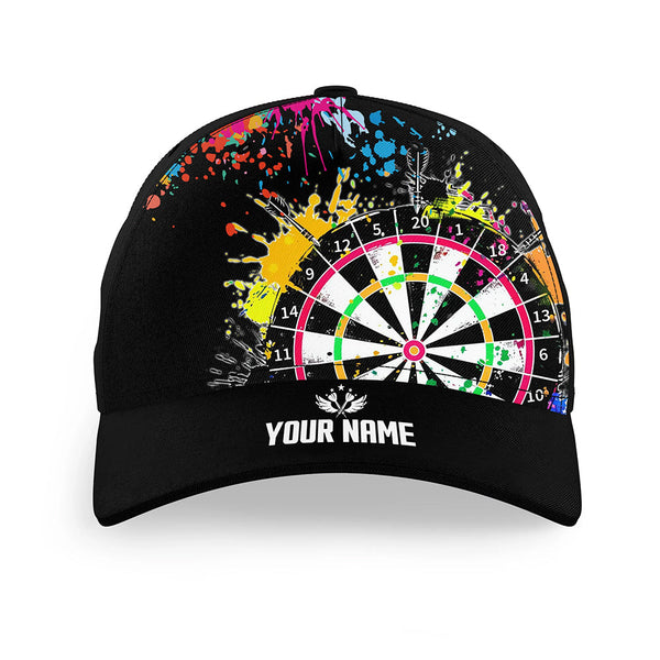 Funny Dartboards Colorful Paint Splash Black Darts Hat For Player Custom 3D Baseball Darts Caps Gifts TDM3526