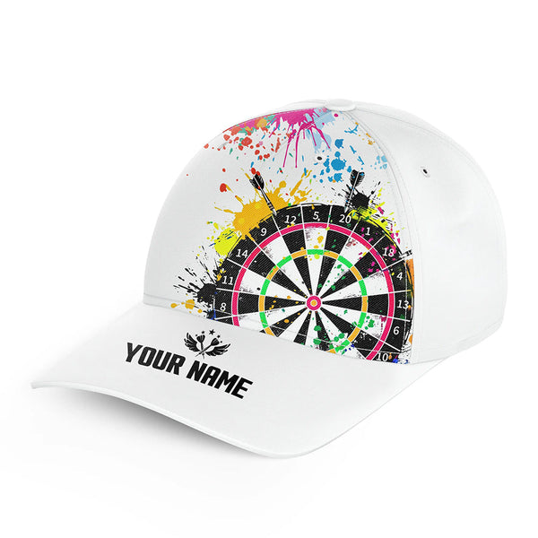 Funny Dartboards Colorful Paint Splash White Darts Hat For Player Custom 3D Baseball Darts Caps Gifts TDM3527