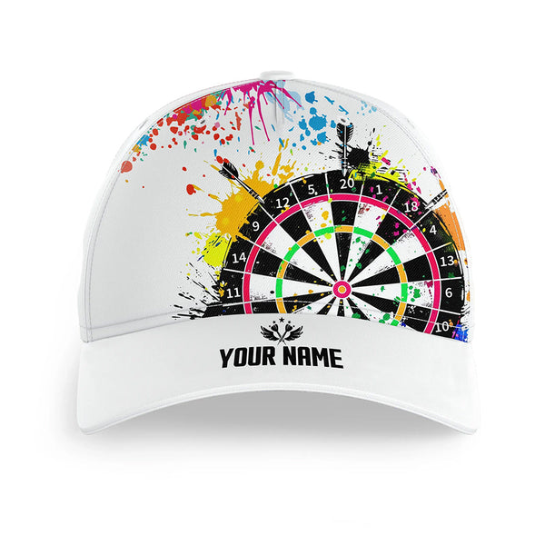 Funny Dartboards Colorful Paint Splash White Darts Hat For Player Custom 3D Baseball Darts Caps Gifts TDM3527