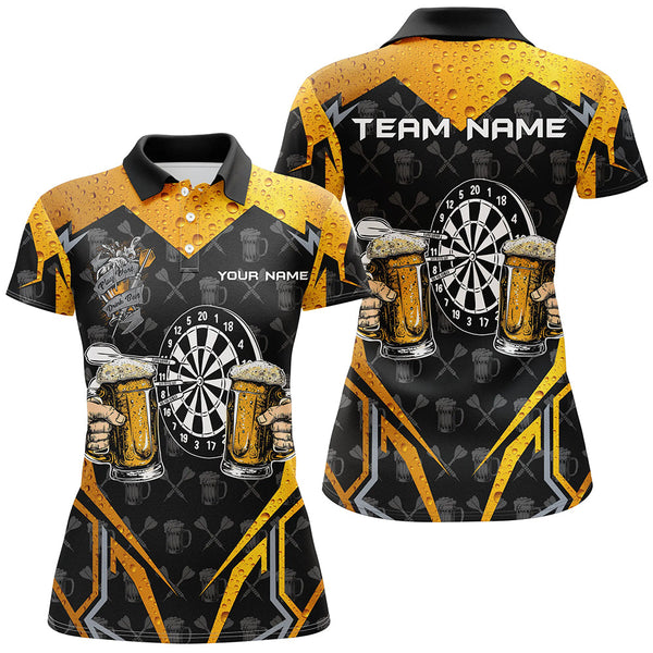 Funny Dartboard And Beer Custom Darts Shirts For Women, Best Drinking Darts Team Jerseys |Black TDM2187