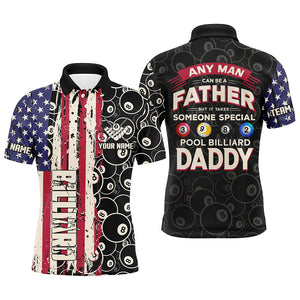 Retro American Flag Patriotic Billiard Shirts For Men Custom Pool Billiard Father's Day Shirts Gift TDM1604